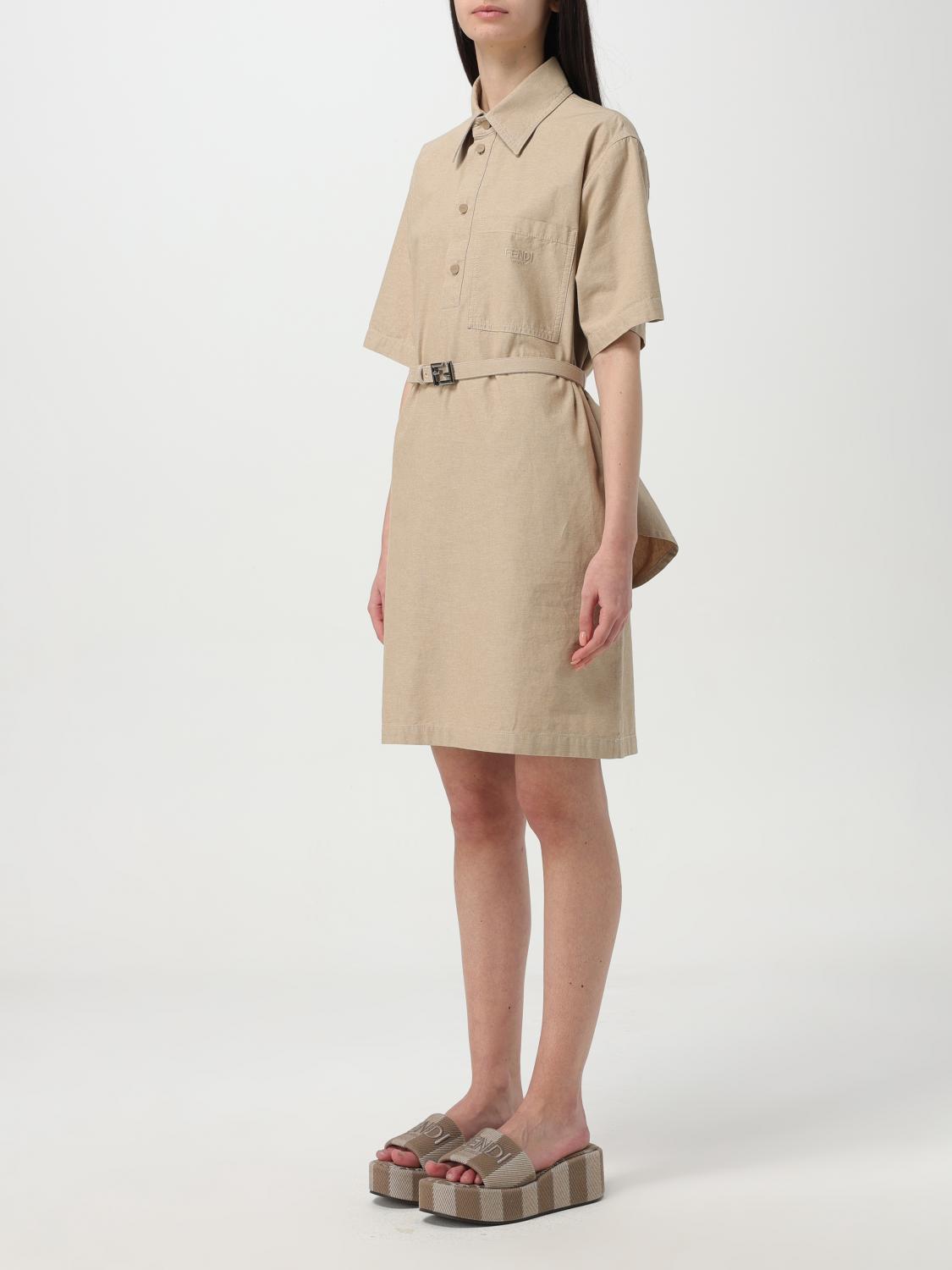 Fendi Dress Woman Beige