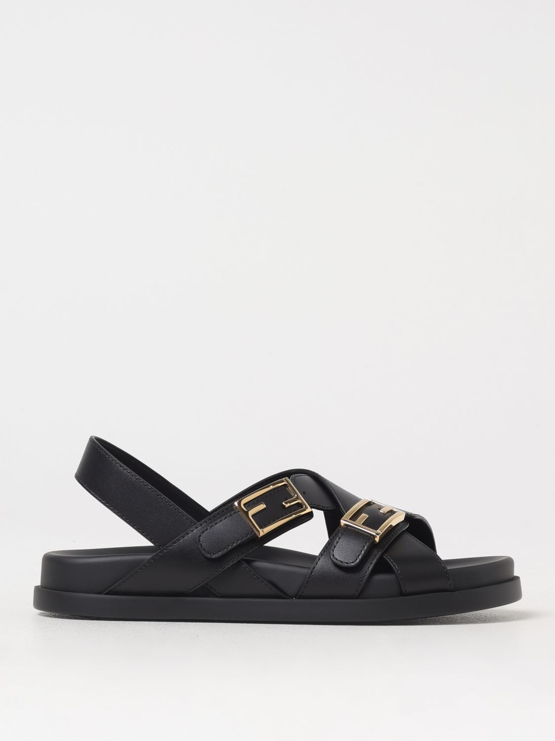Fendi Flat Sandals Woman Black