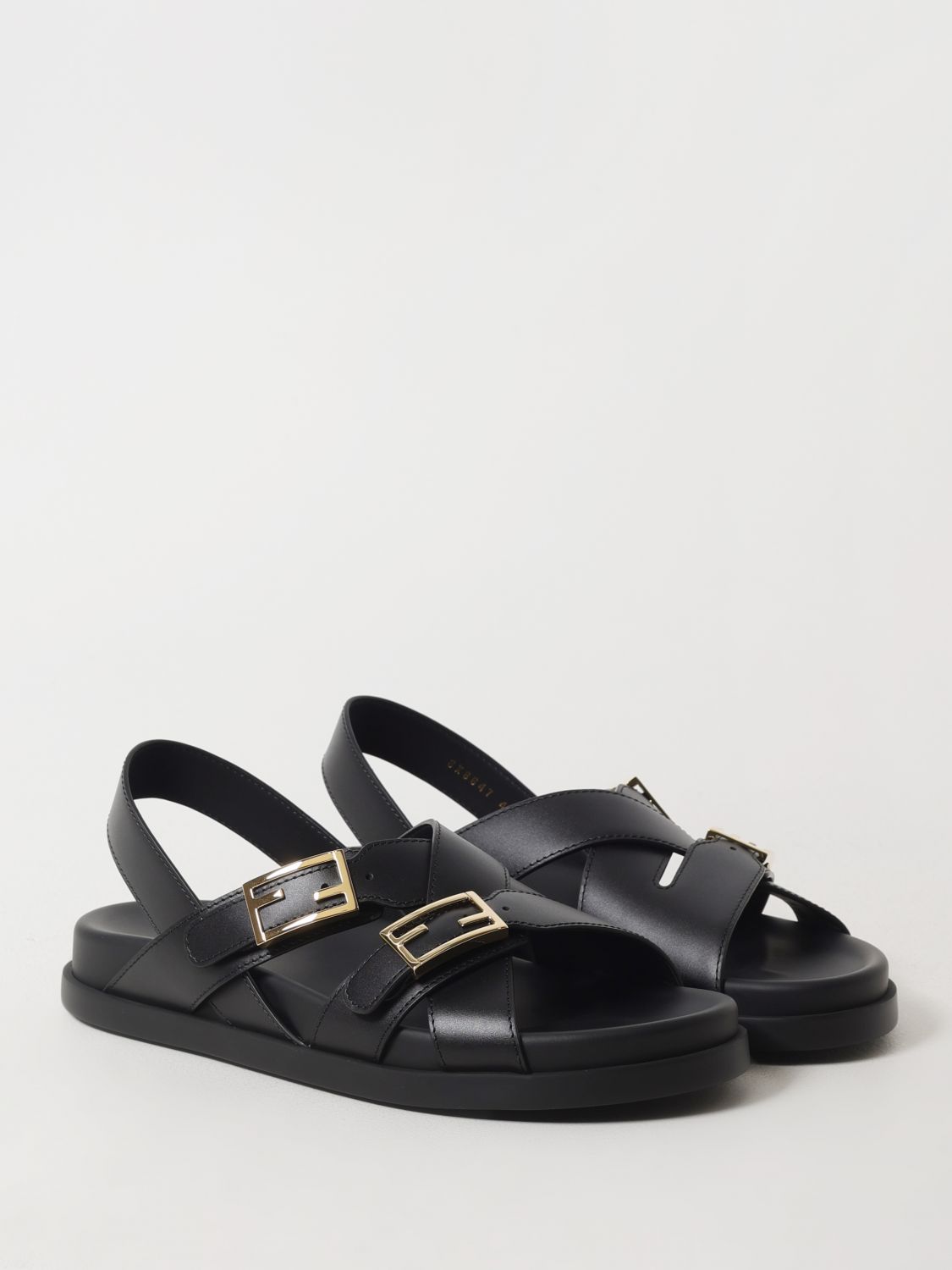 Fendi Flat Sandals Woman Black