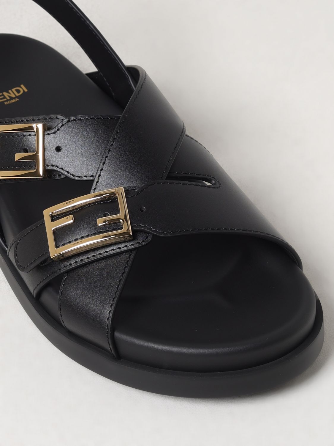 Fendi Flat Sandals Woman Camel