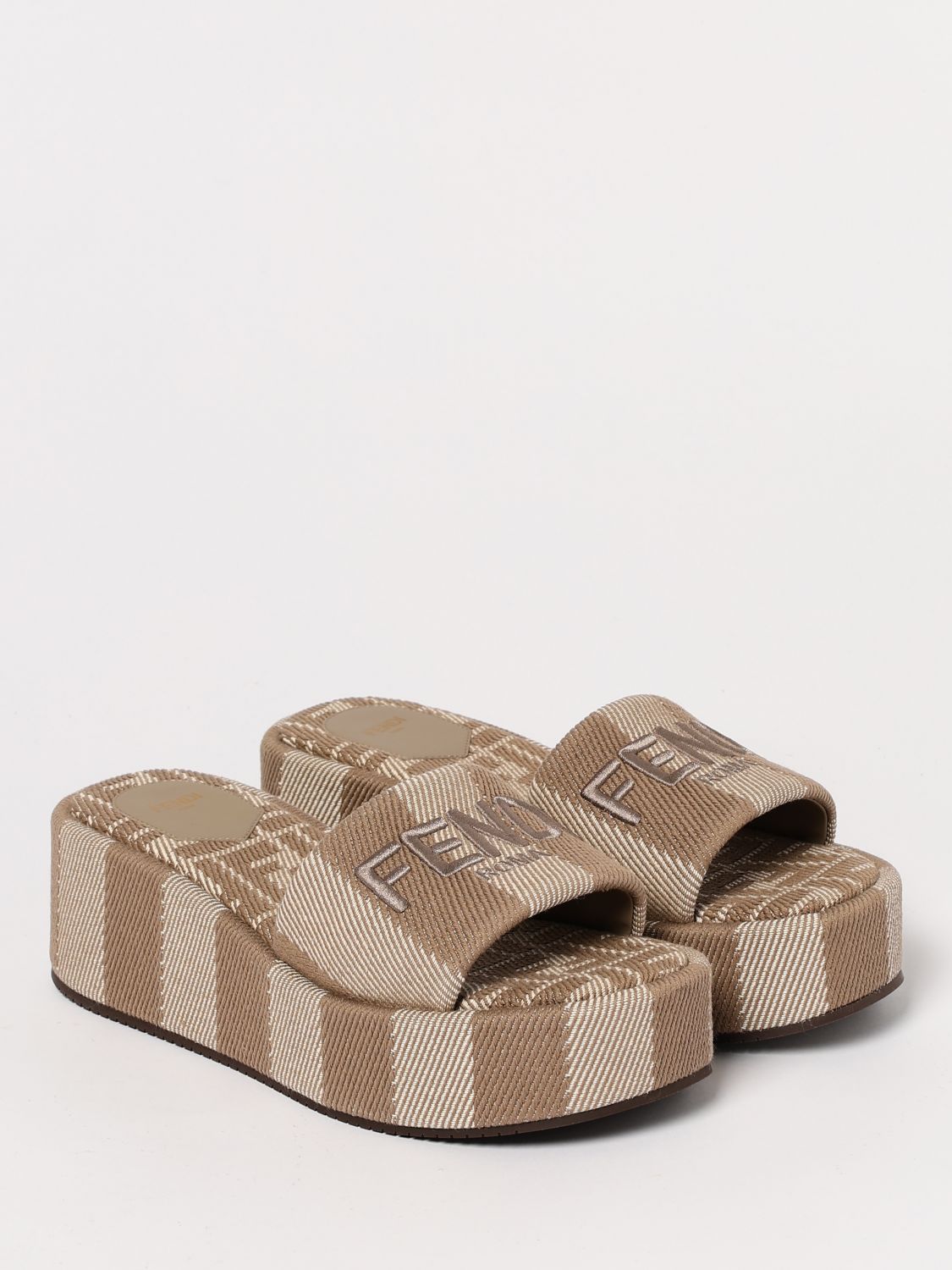 Fendi Heeled Sandals Woman Dove Grey