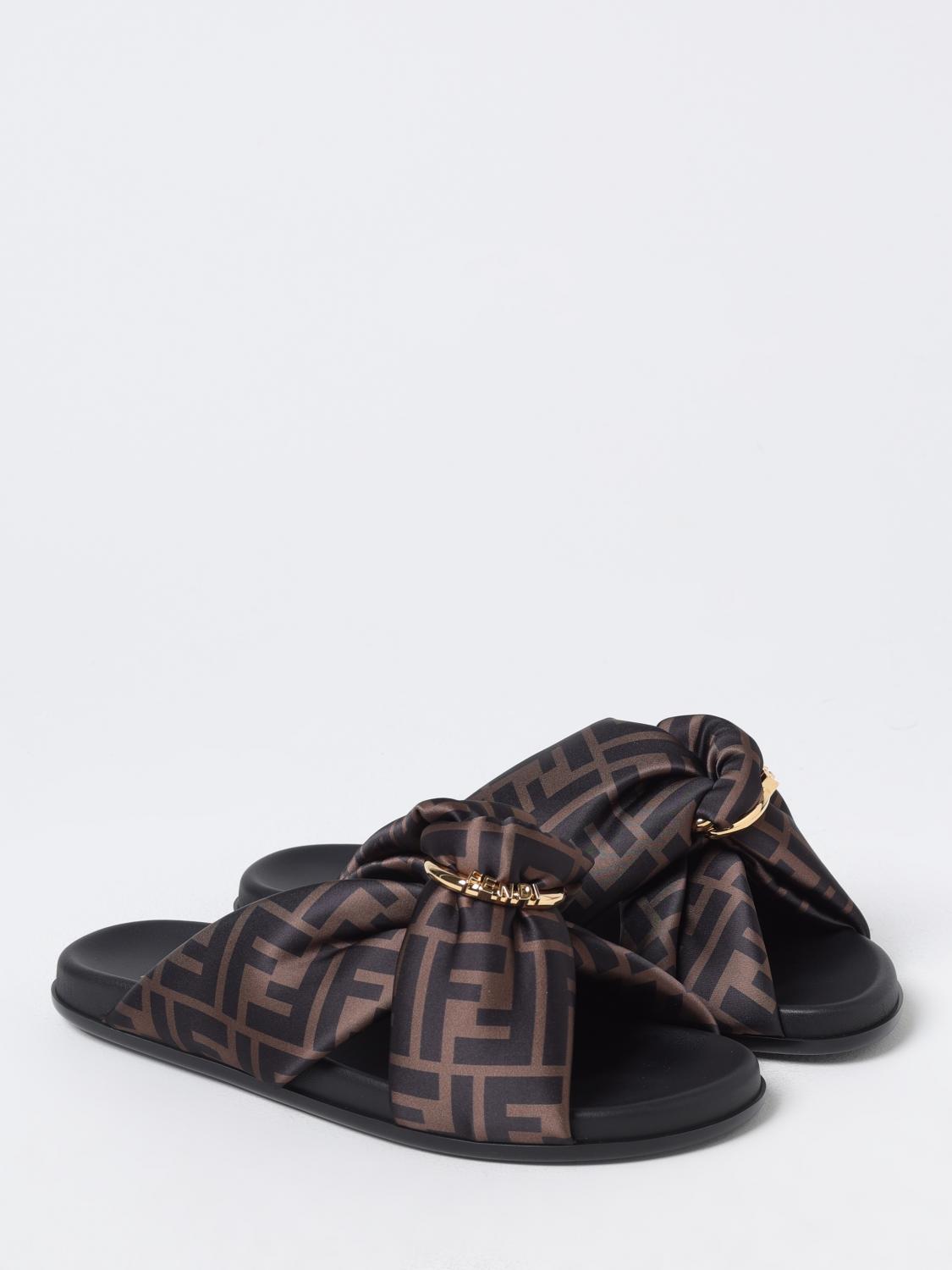 Fendi Flat Sandals Woman Tobacco
