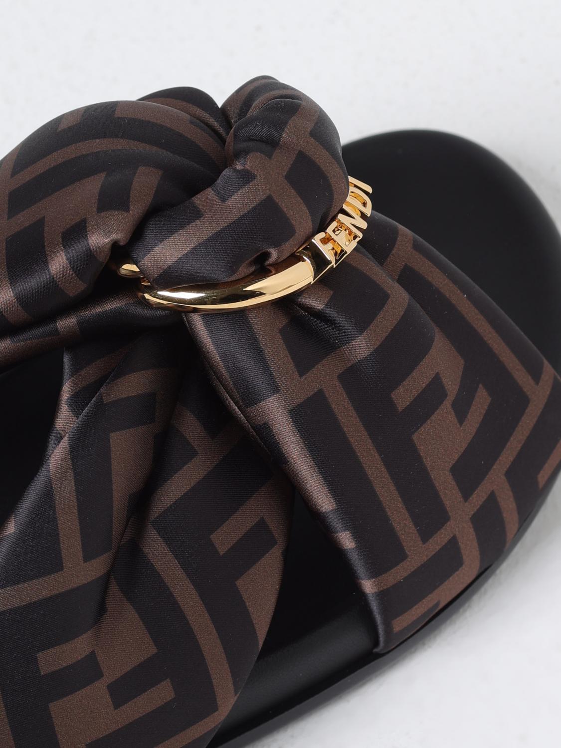 Fendi Flat Sandals Woman Tobacco