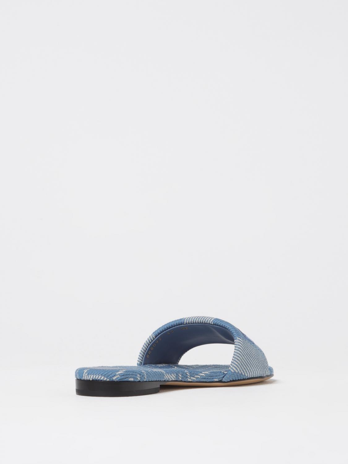 Fendi Flat Sandals Woman Dove Grey