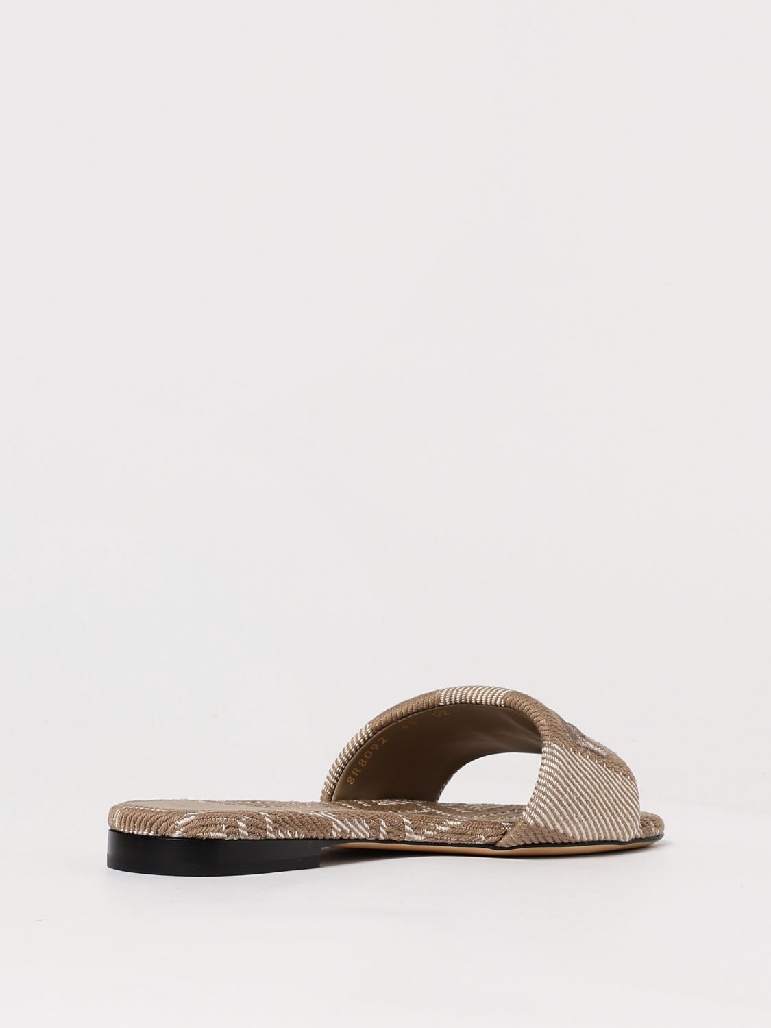 Fendi Flat Sandals Woman Dove Grey