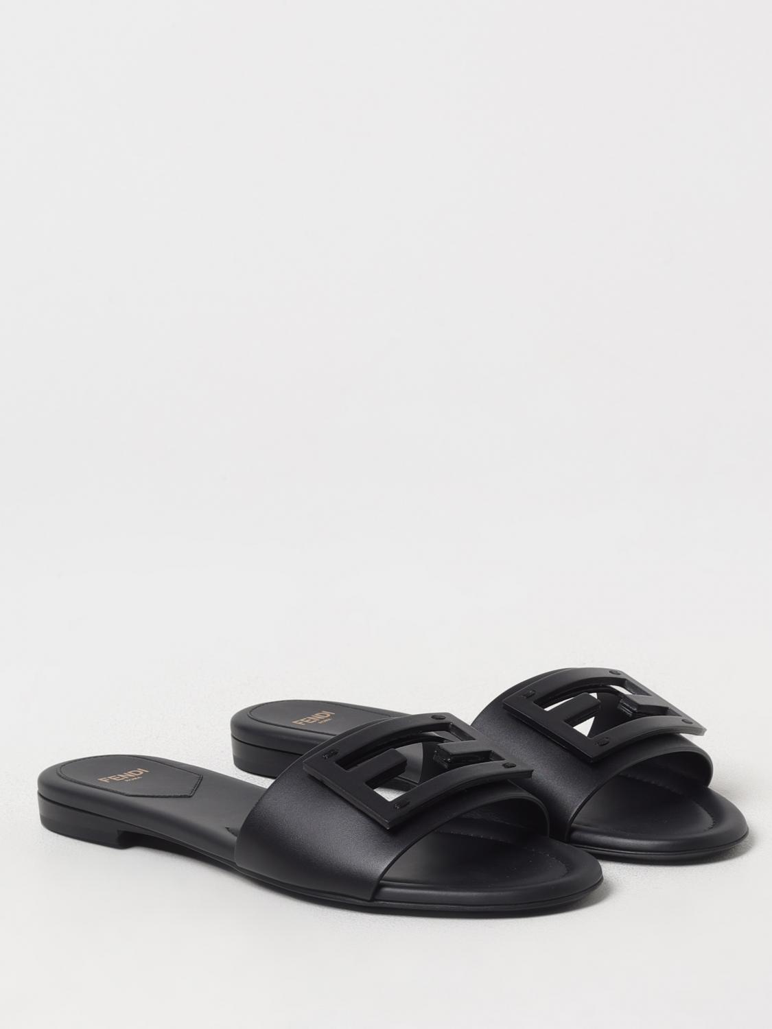 Fendi Flat Sandals Woman Black