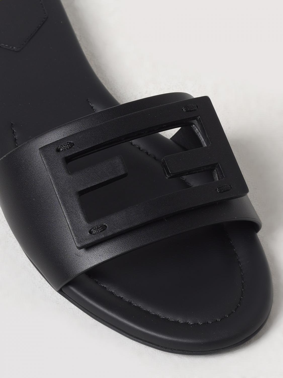 Fendi Flat Sandals Woman Black