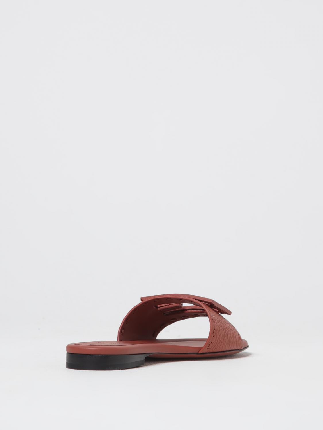 Fendi Flat Sandals Woman Leather