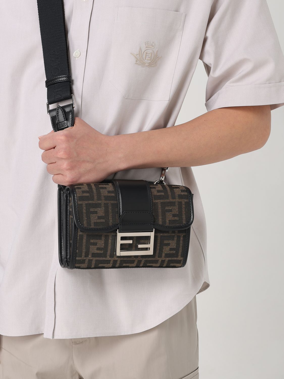 Fendi Shoulder Bag Men Tobacco