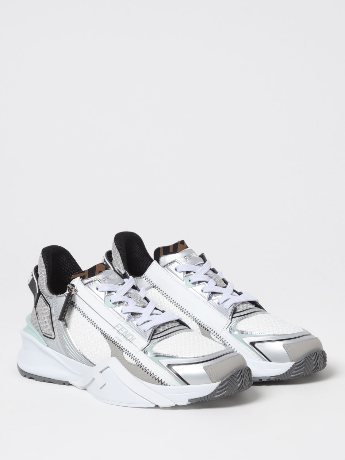 Fendi Sneakers Men Silver