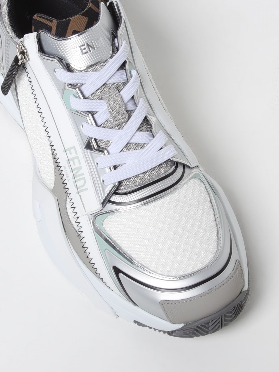 Fendi Sneakers Men Silver