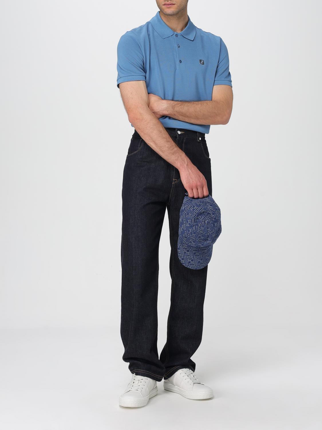 Fendi Polo Shirt Men Blue
