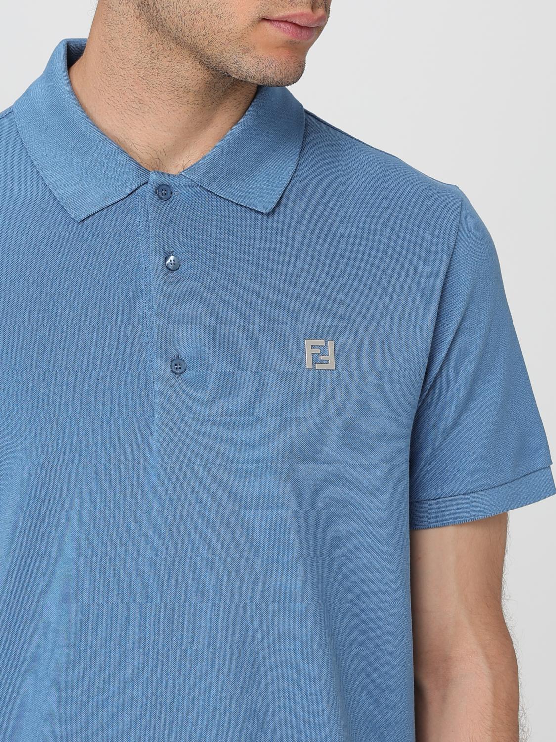 Fendi Polo Shirt Men Blue