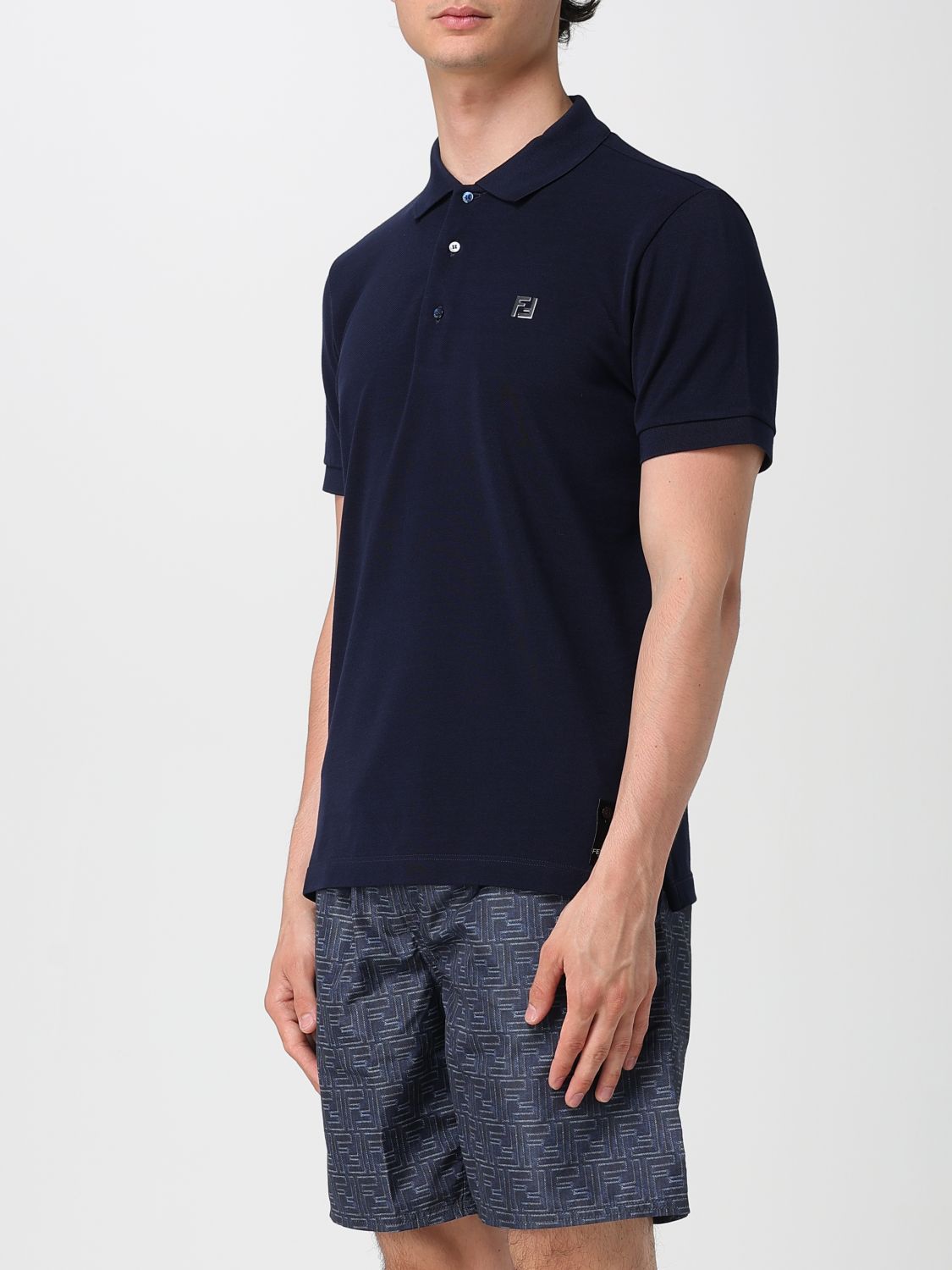 Fendi Polo Shirt Men Blue