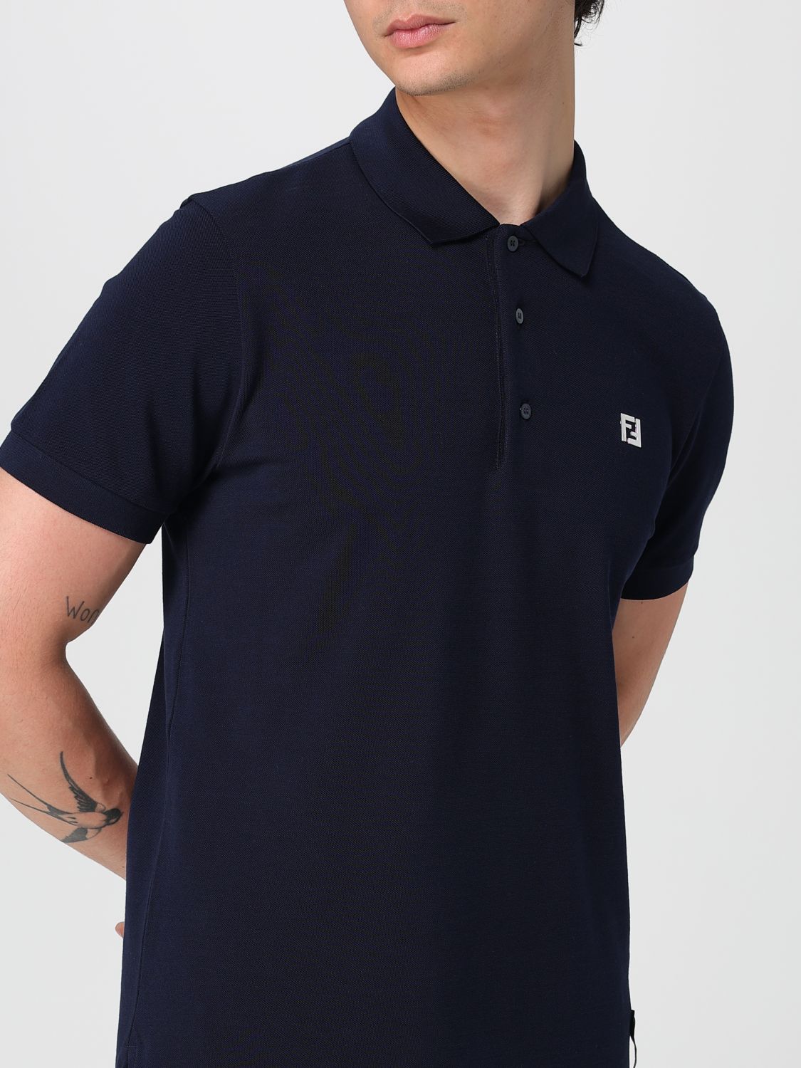 Fendi Polo Shirt Men Blue
