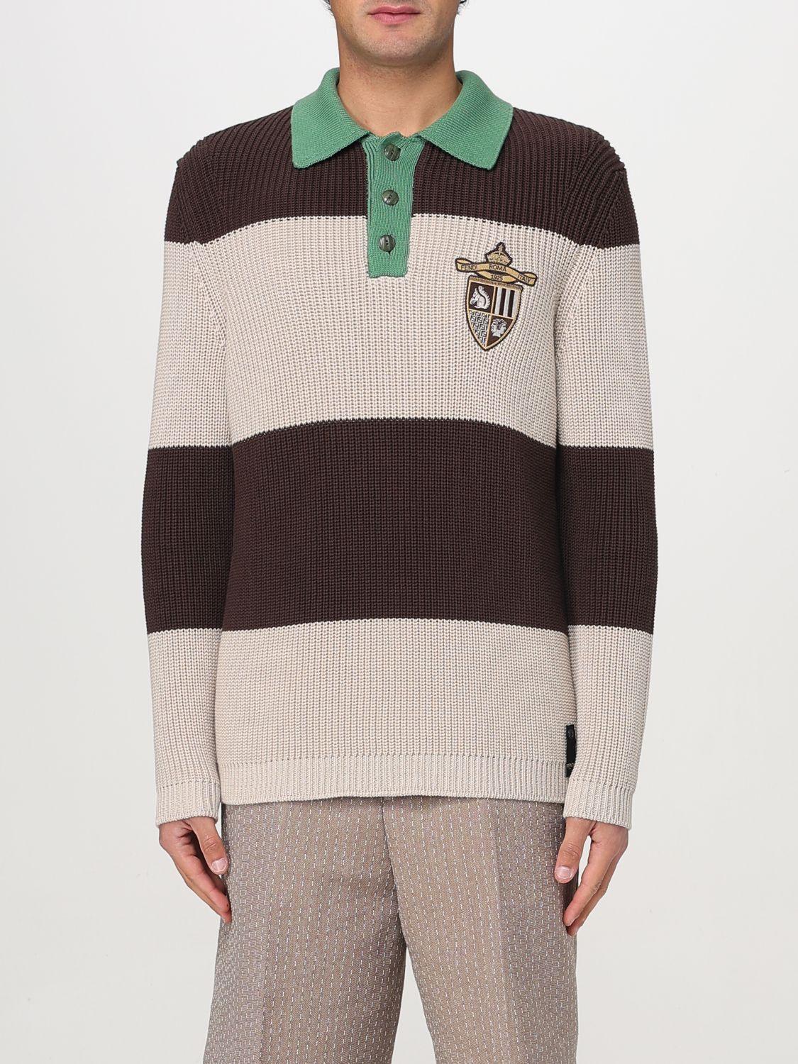 Fendi Polo Shirt Men Beige