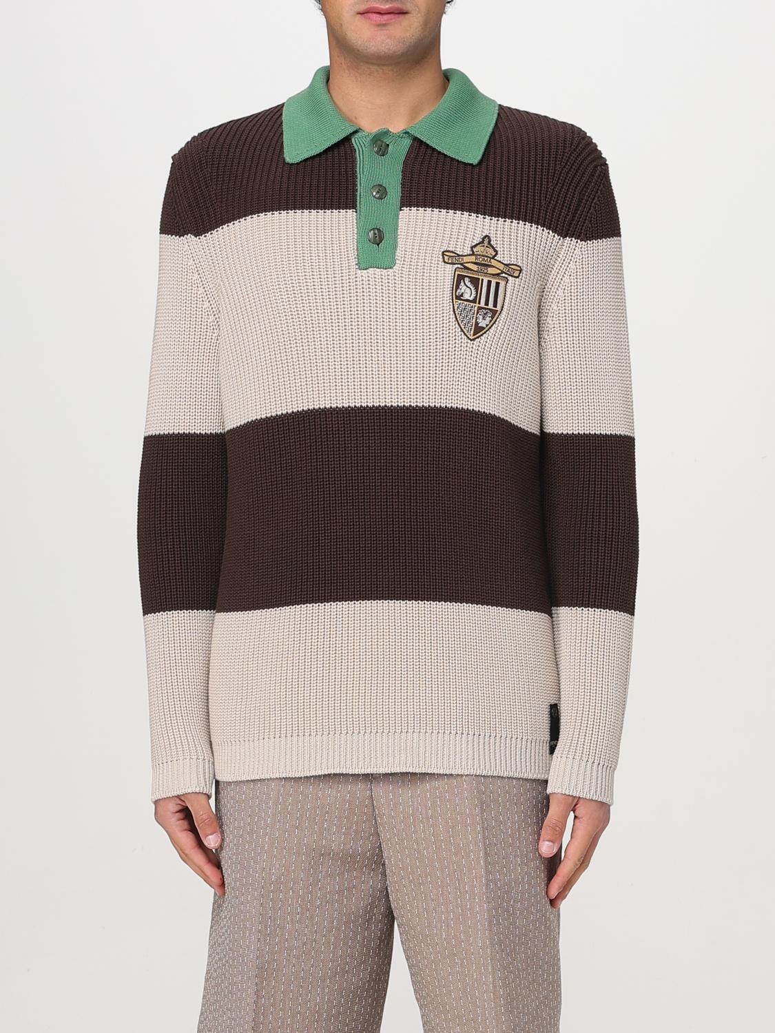 Fendi Polo Shirt Men Beige