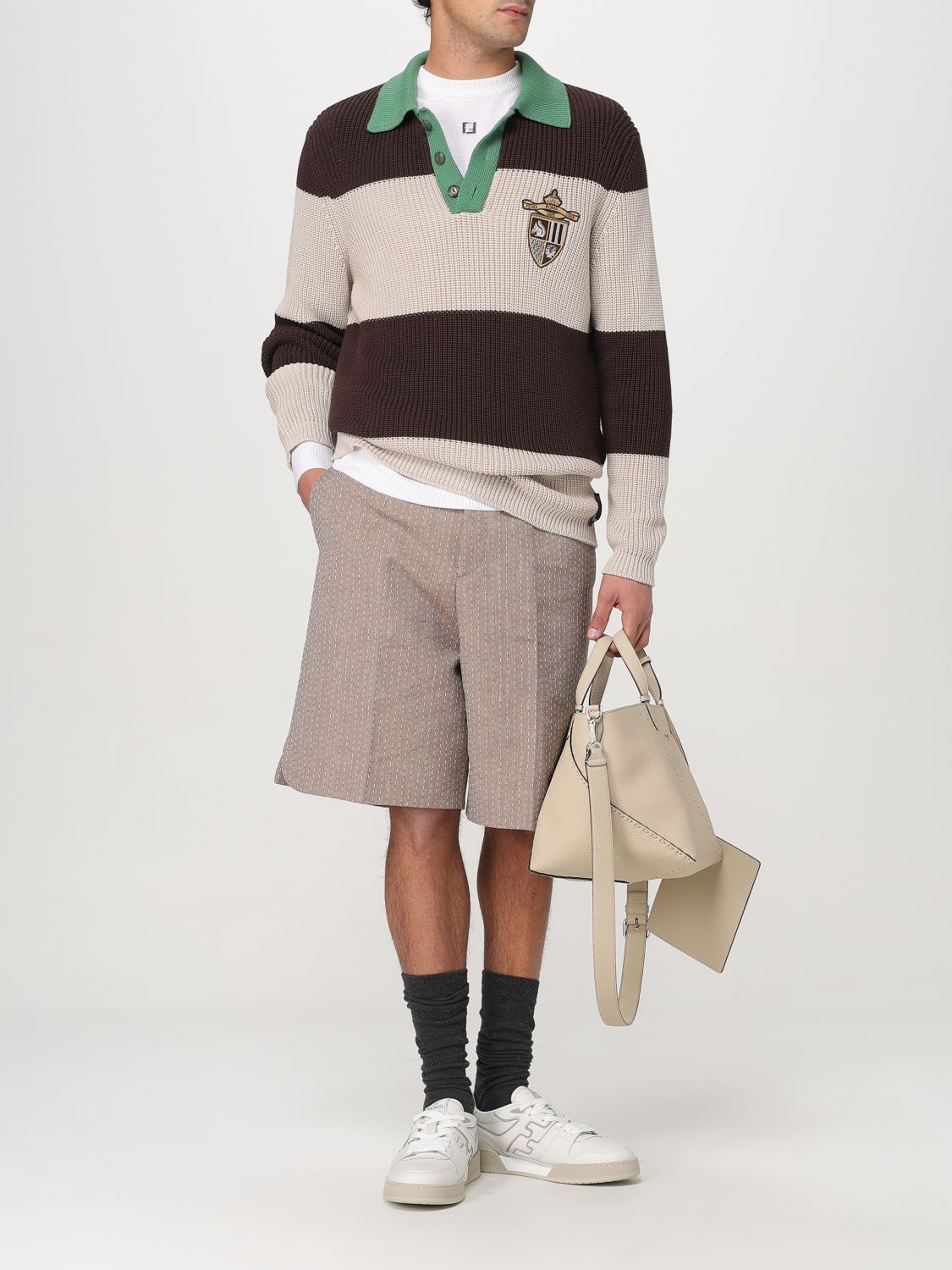 Fendi Polo Shirt Men Beige