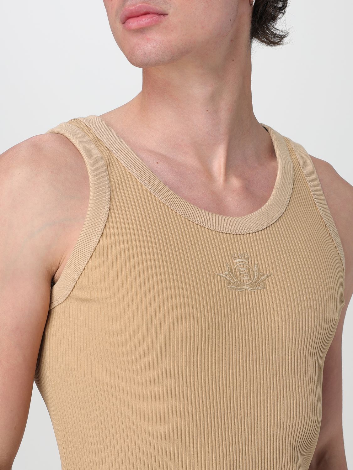 Fendi T Shirt Men Beige