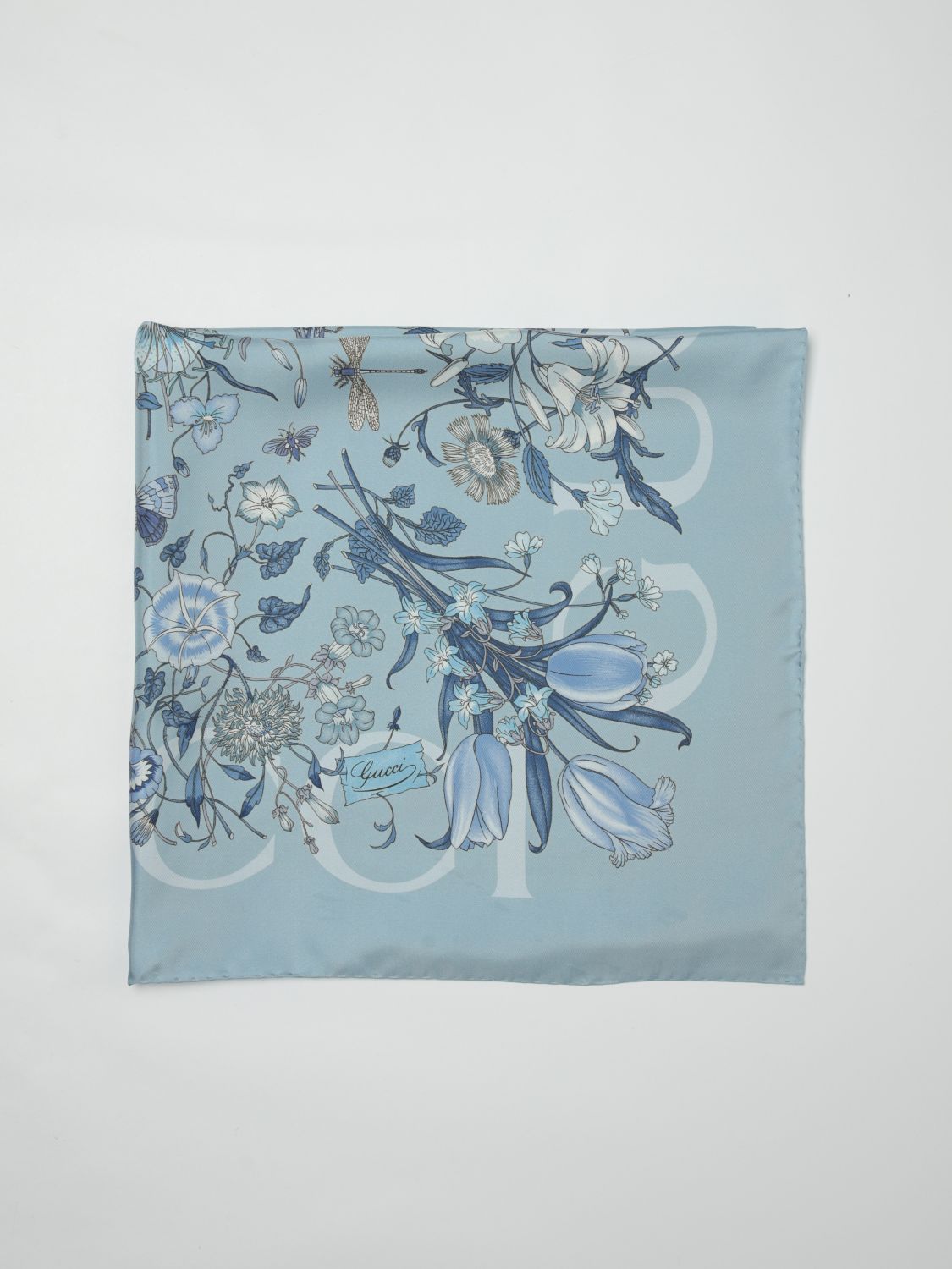 Gucci Neck Scarf Woman Gnawed Blue