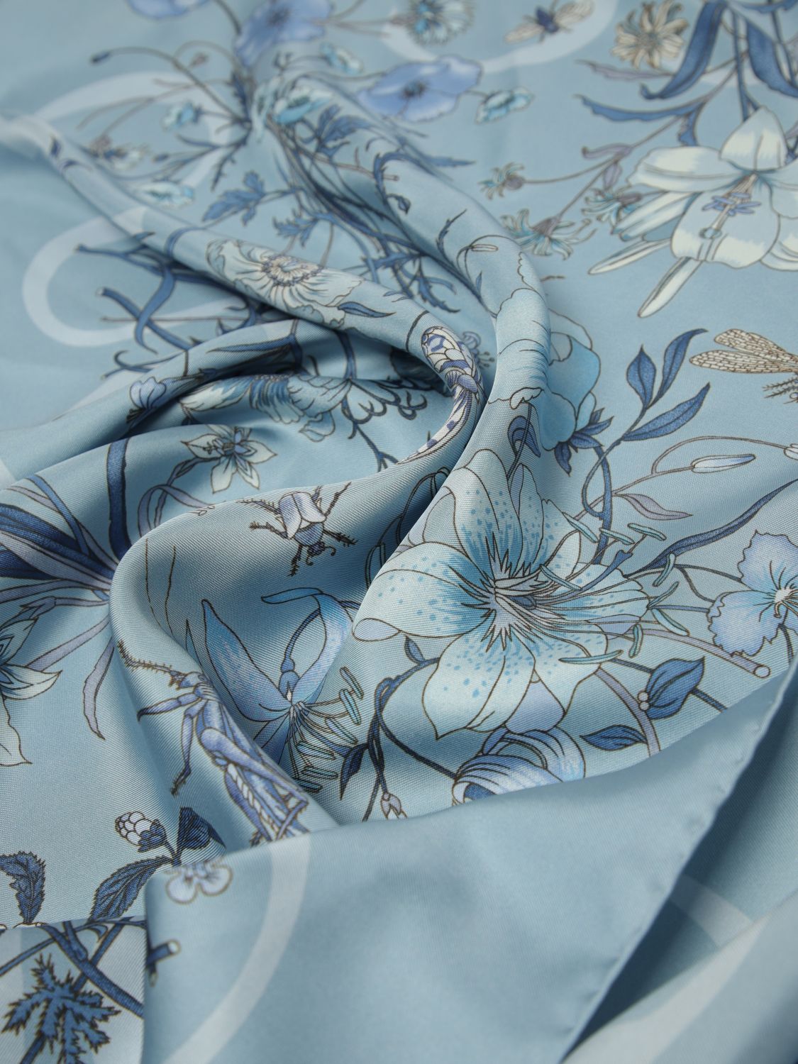 Gucci Neck Scarf Woman Gnawed Blue
