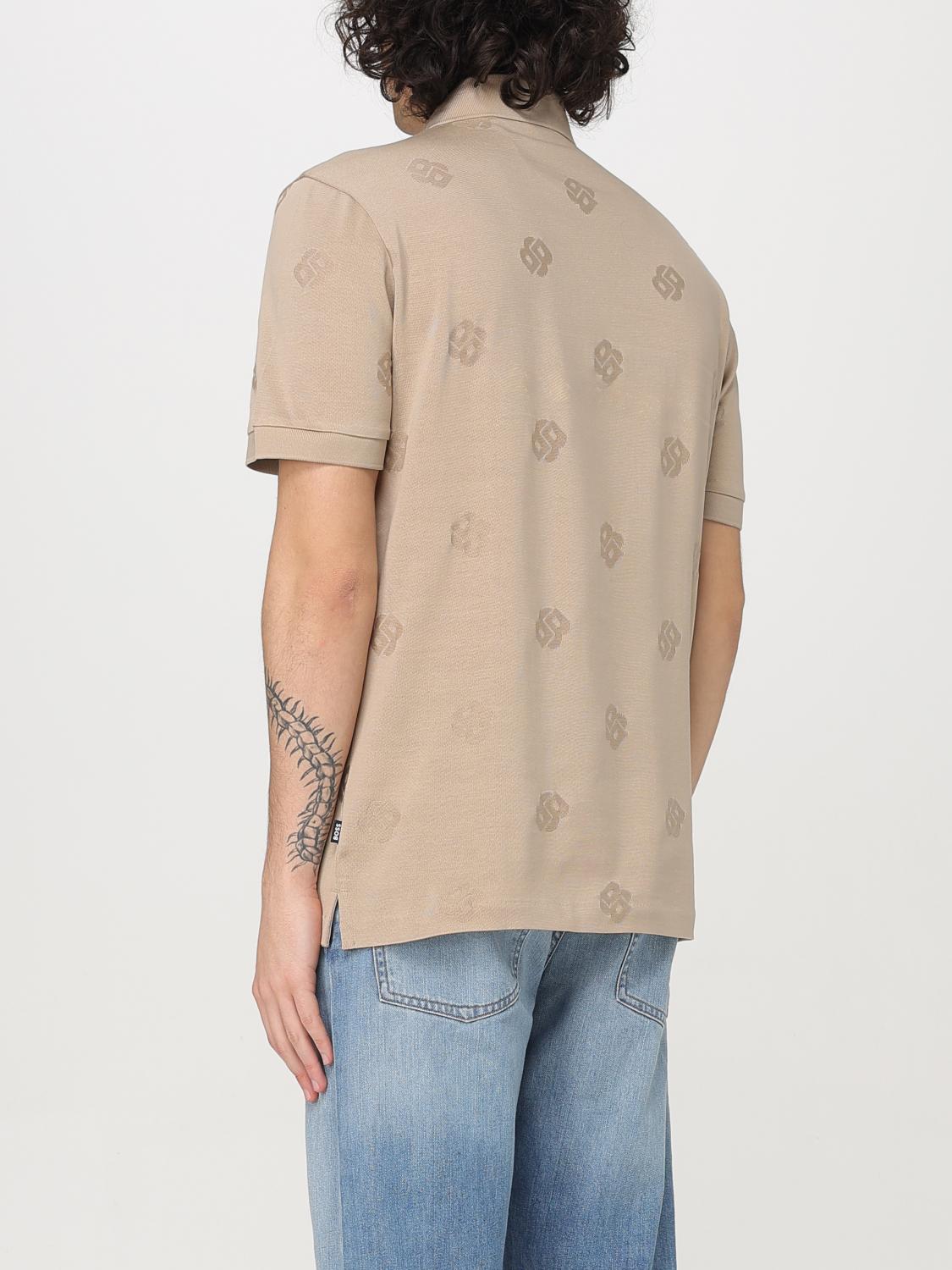 Boss Polo Shirt Men Beige