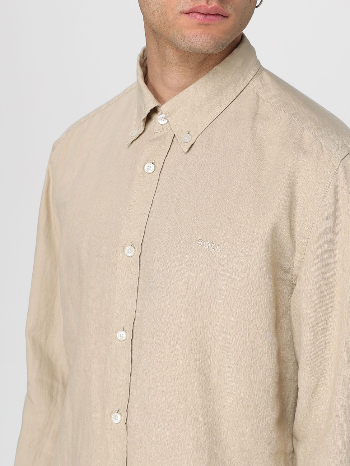 Boss Shirt Men Beige