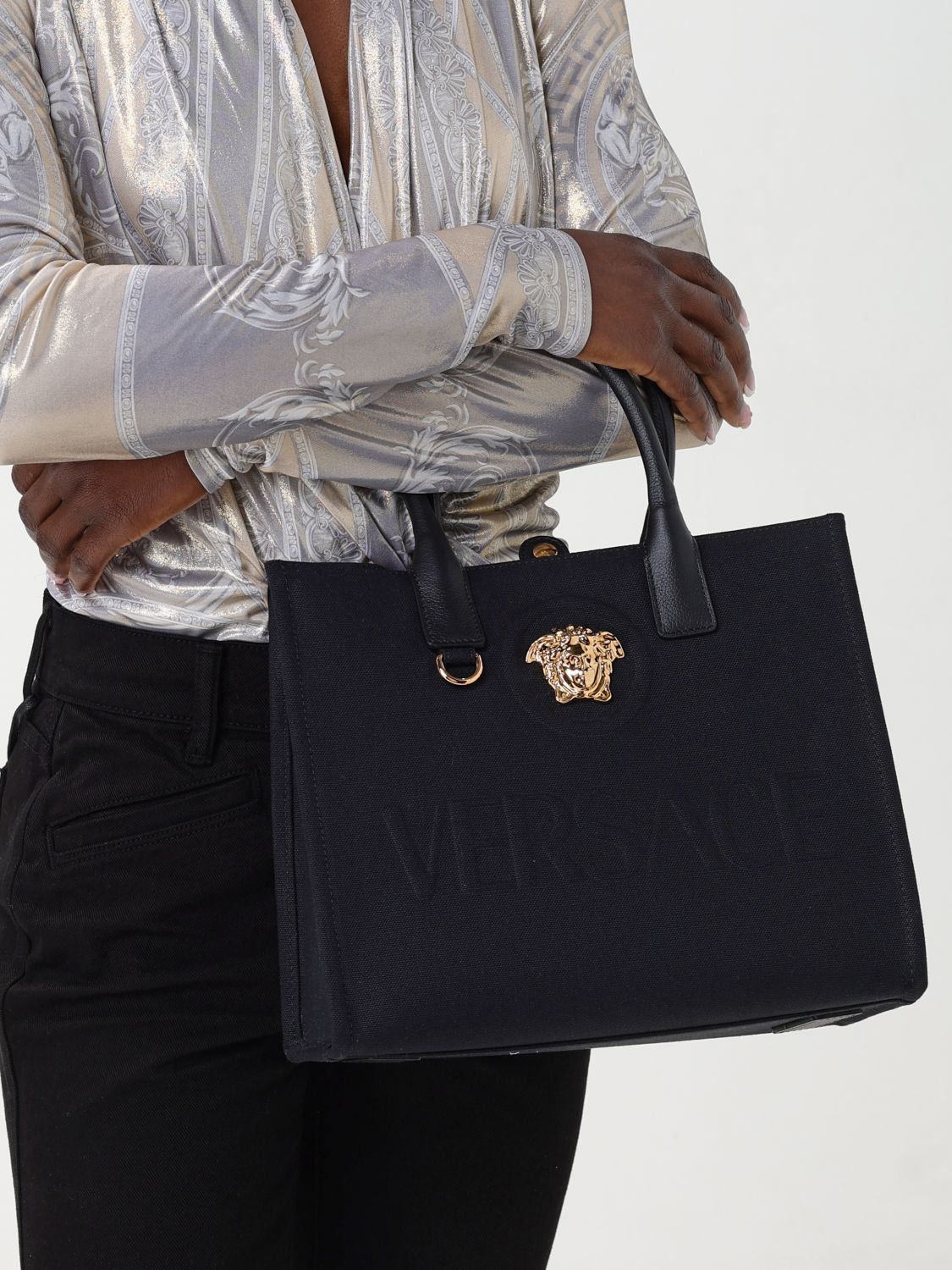 Versace Tote Bags Woman Black