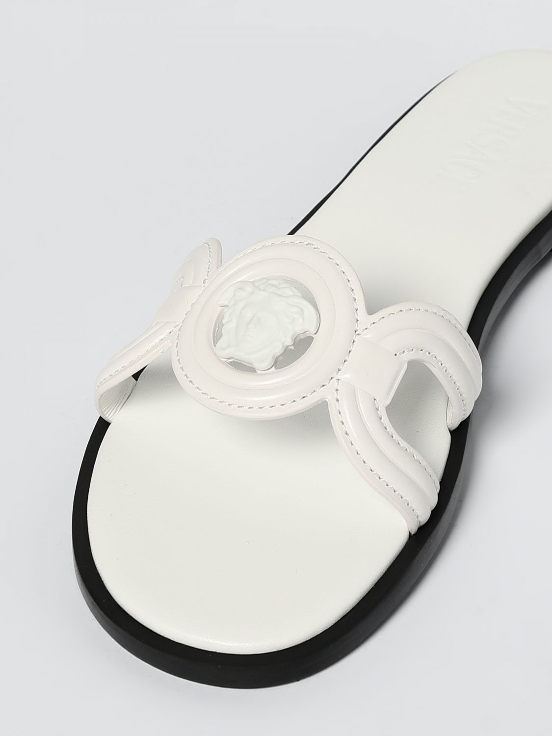 Versace Flat Sandals Woman Leather