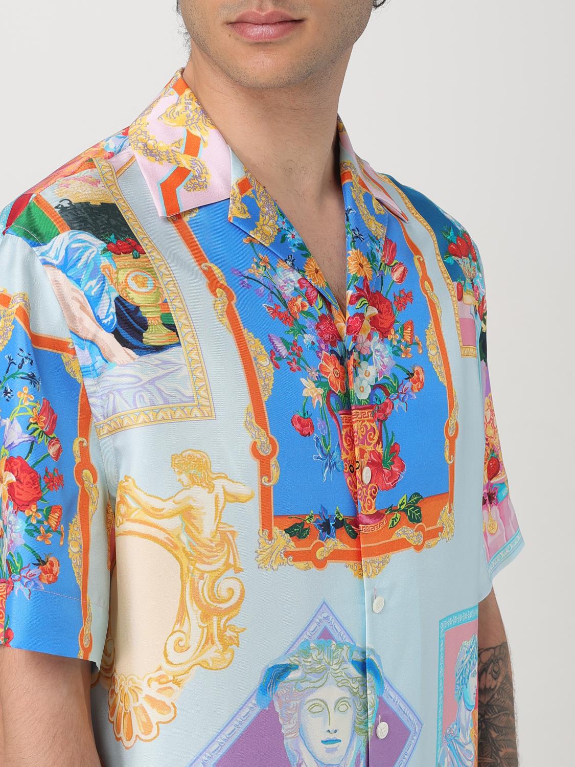 Versace Shirt Men Gnawed Blue