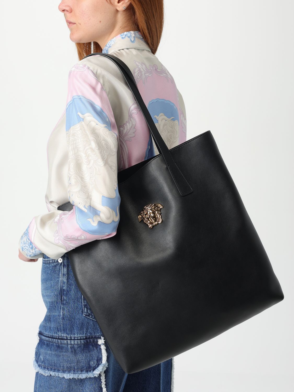 Versace Tote Bags Woman Black