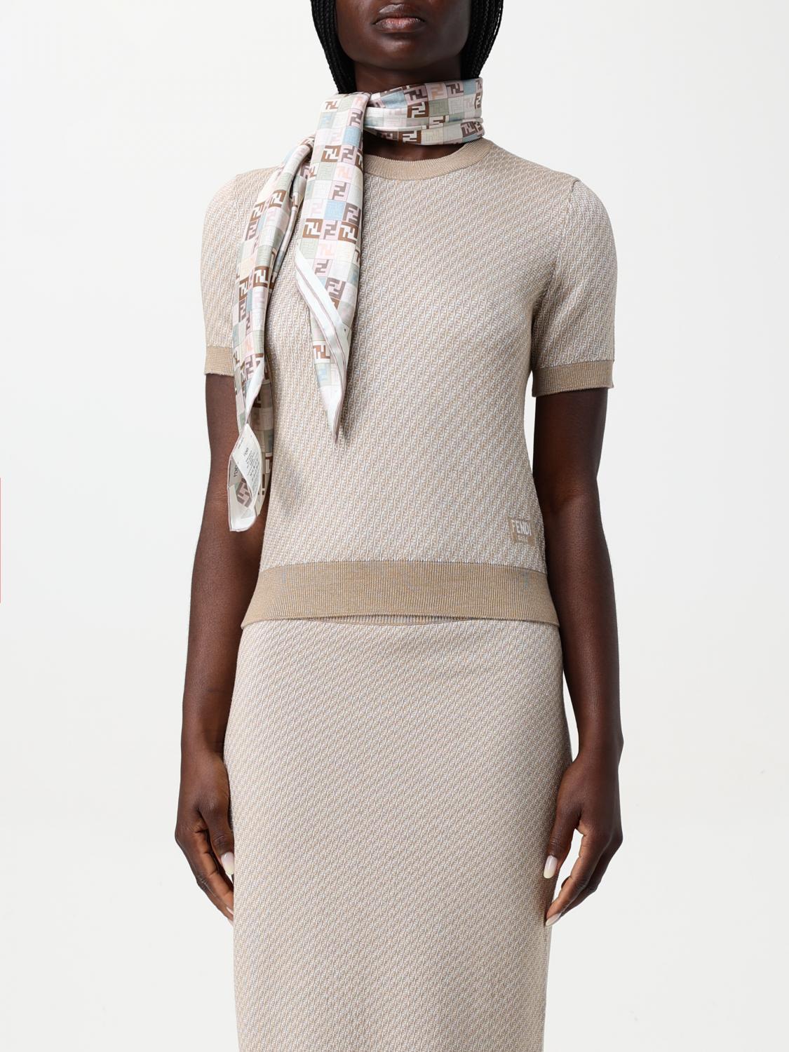 Fendi Neck Scarf Woman Beige