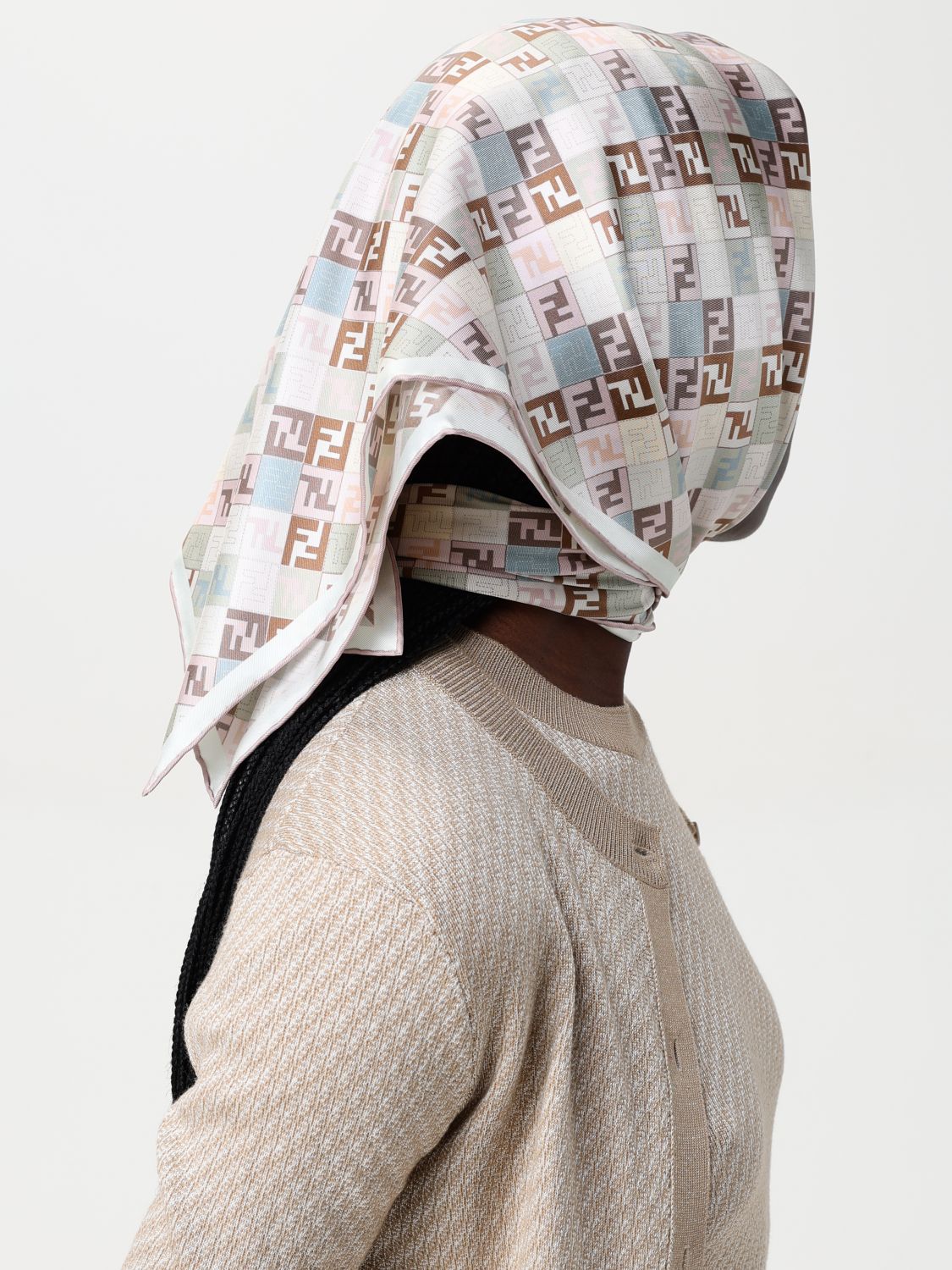 Fendi Neck Scarf Woman Beige