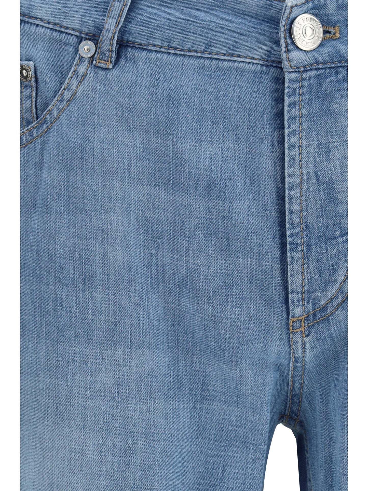 Brunello Cucinelli Jeans in cotton with distressed effect - Denim Light Old