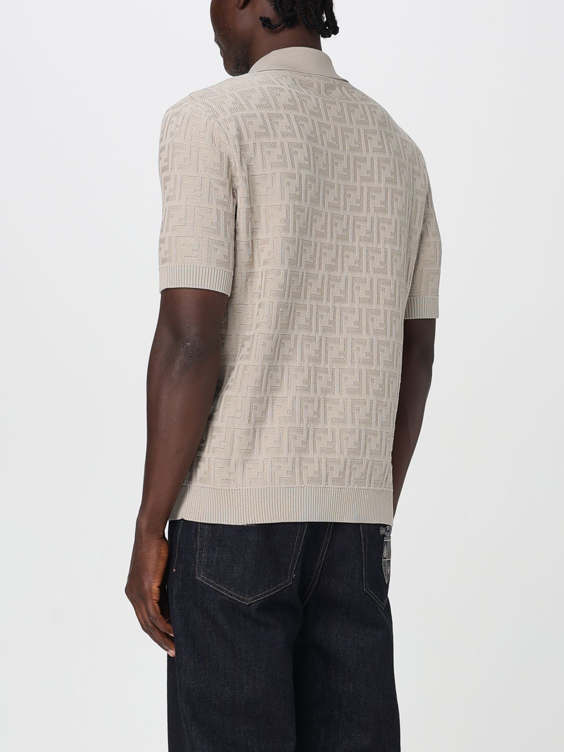 Fendi Polo Shirt Men Beige