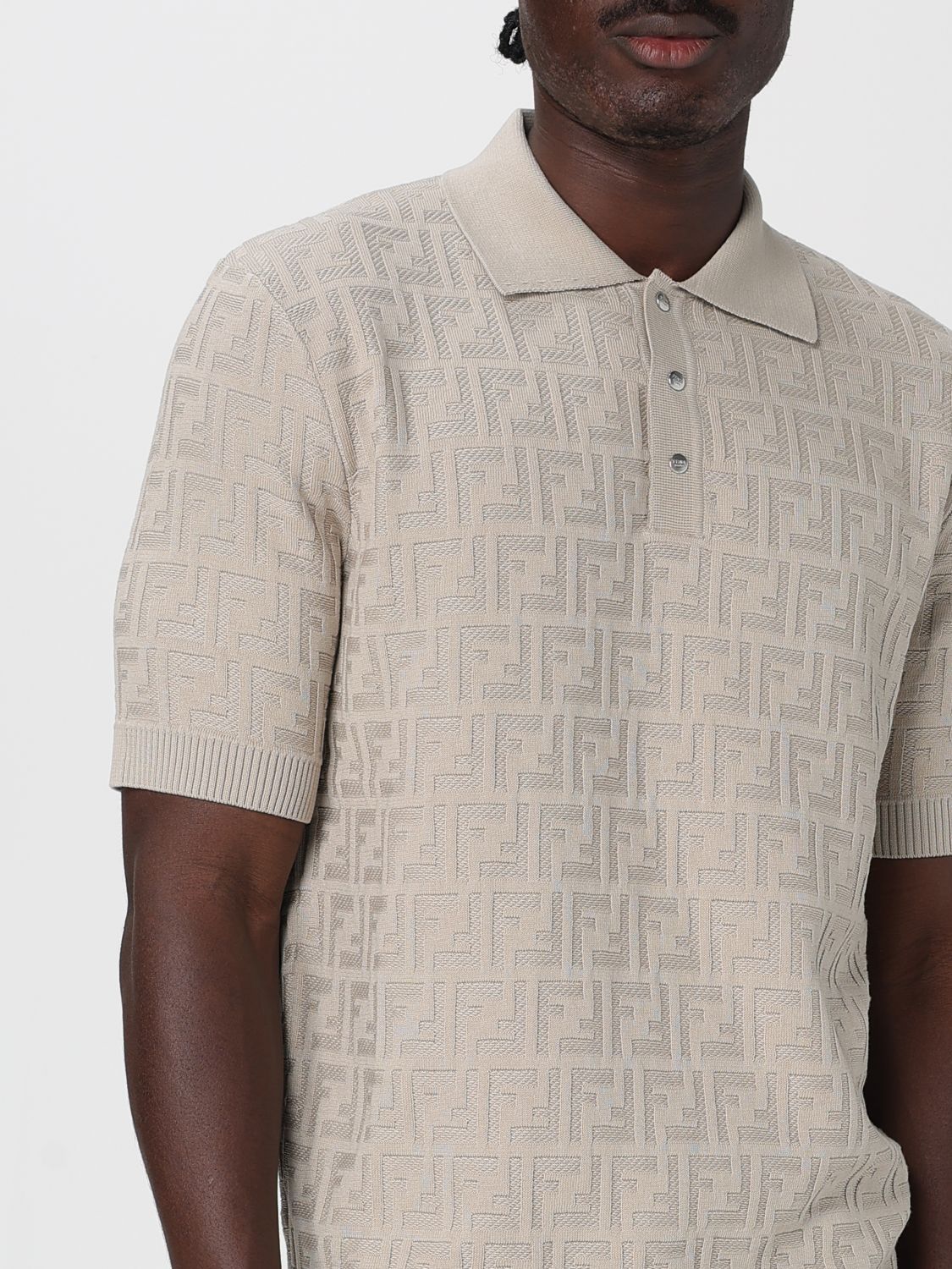 Fendi Polo Shirt Men Beige