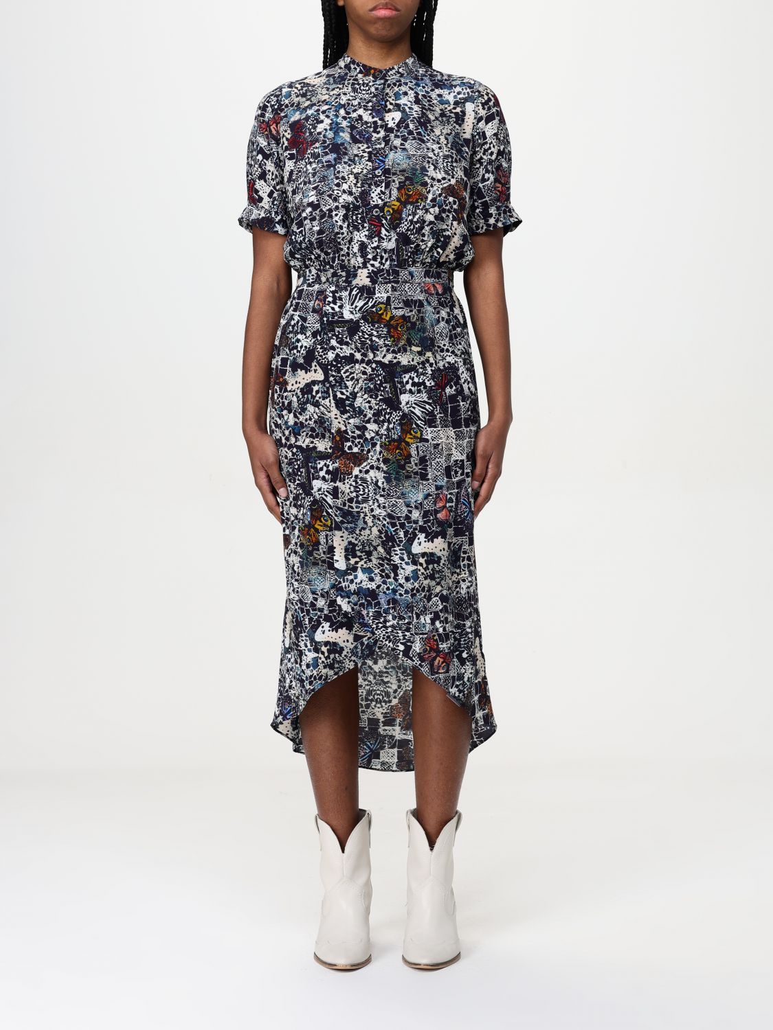 ワンピース ZADIG & VOLTAIRE Woman Dress Multicolor WWDR02514 404 Mid-Length Dress Ink Butterfly Print | Zadig&Voltaire
