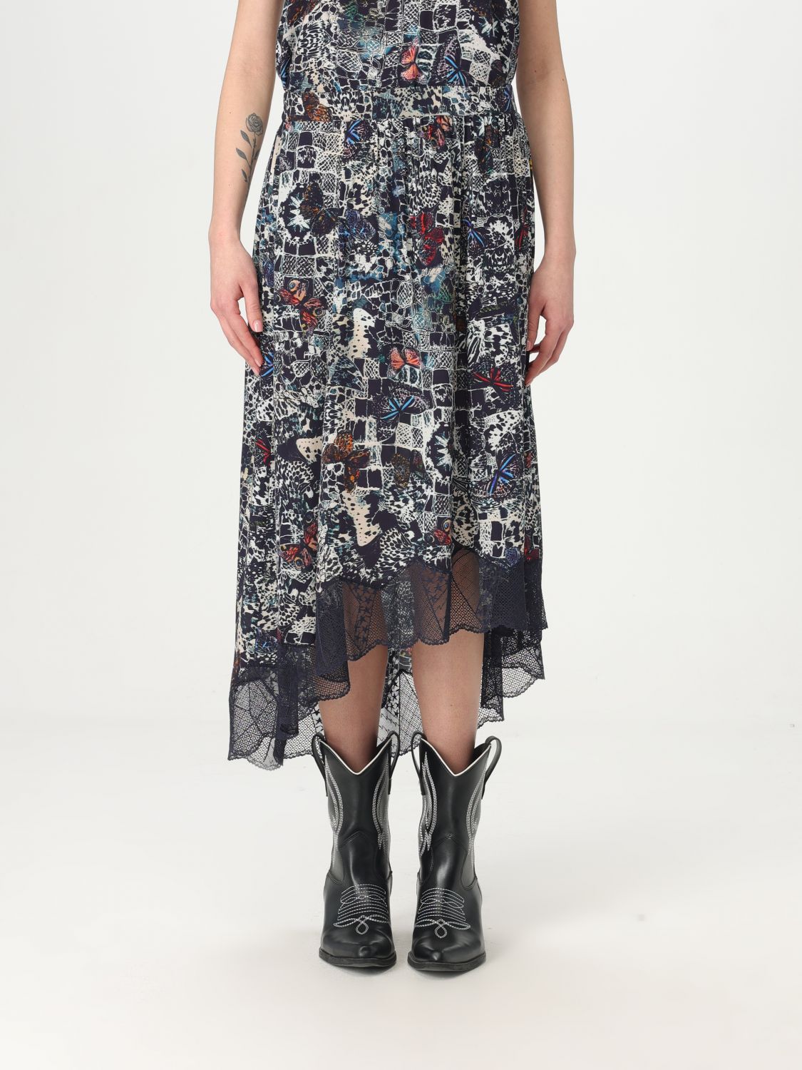 スカート ZADIG & VOLTAIRE Woman Skirt Multicolor WWSK01578 404 Joslin Midi Silk Skirt in Blue | Zadig&Voltaire