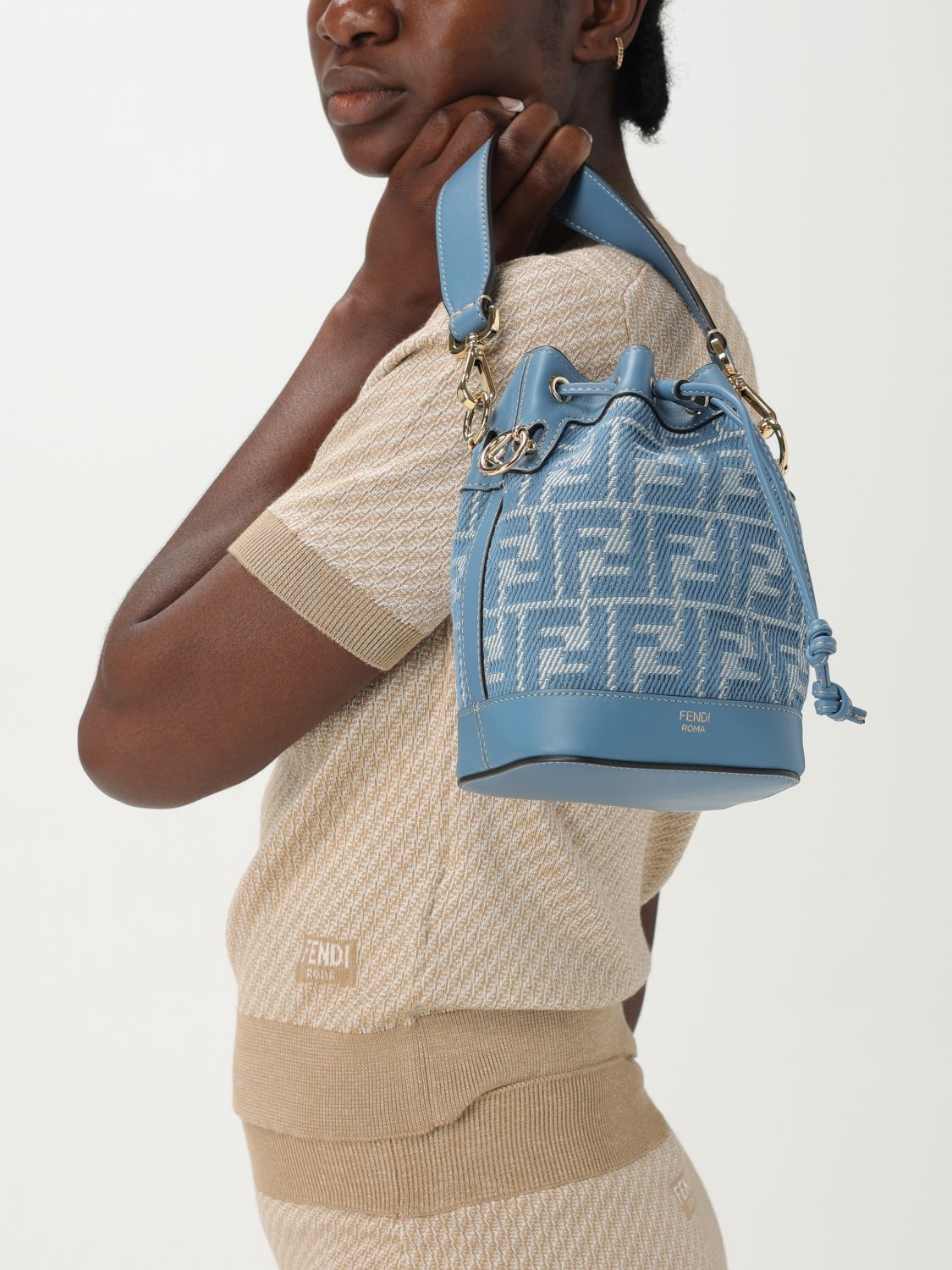 Fendi Mini Bag Woman Gnawed Blue