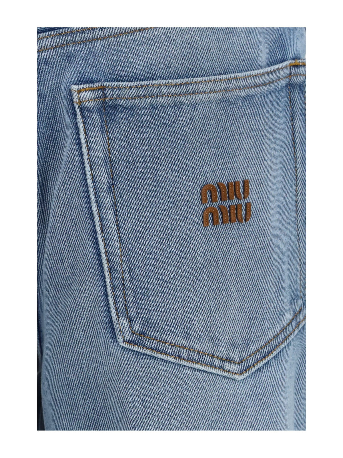 Miu Miu Washed denim five-pocket Jeans - Light Blue