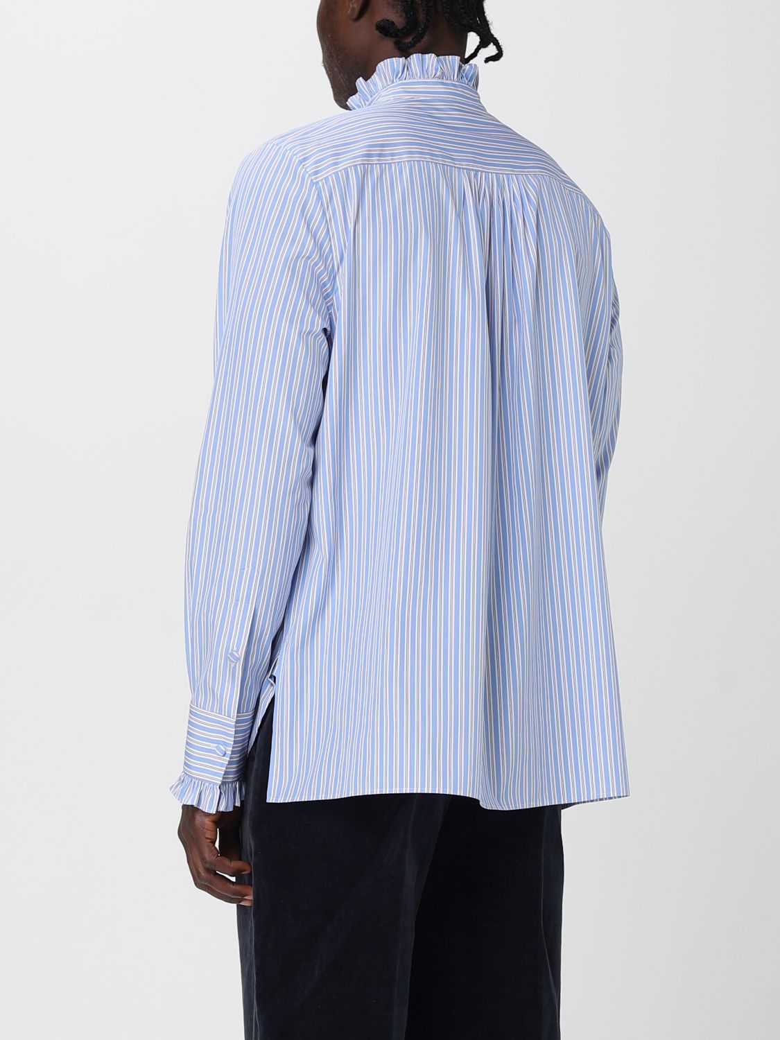 Valentino Shirt Men Gnawed Blue