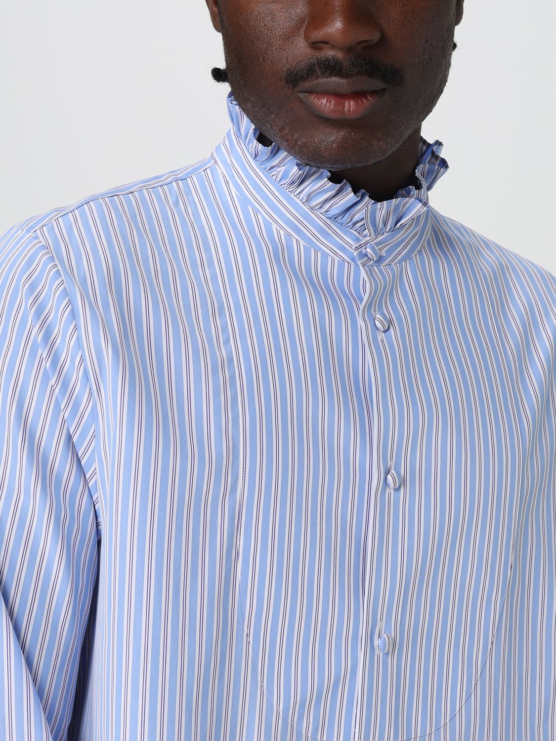 Valentino Shirt Men Gnawed Blue