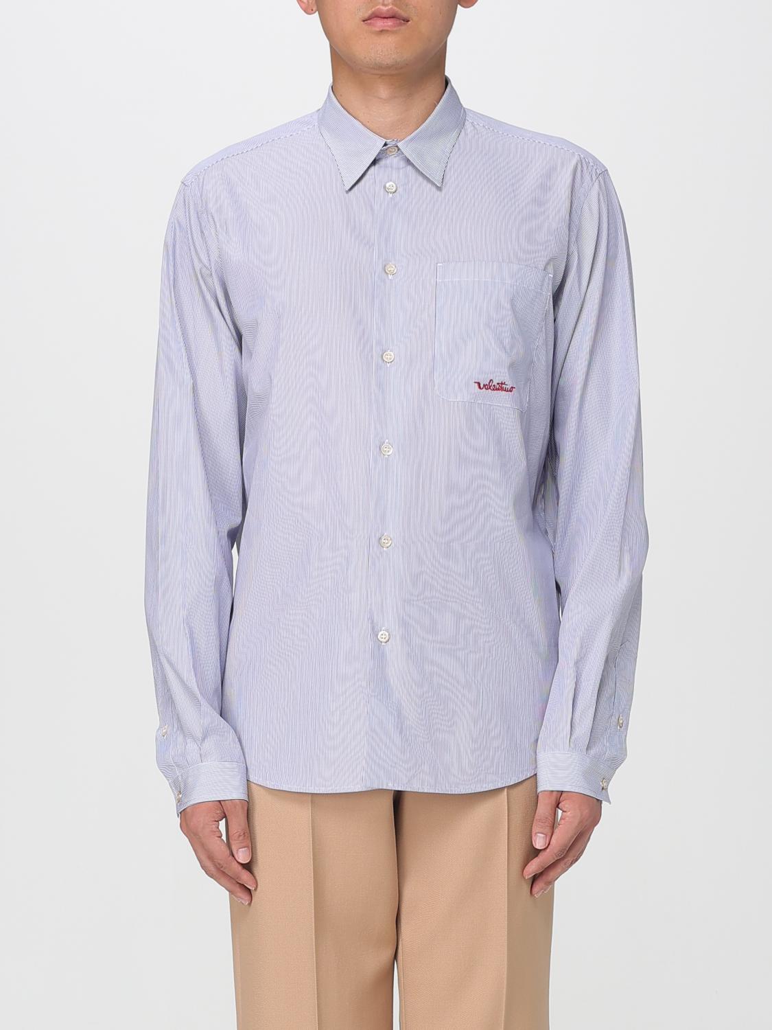 Valentino Shirt Men Gnawed Blue