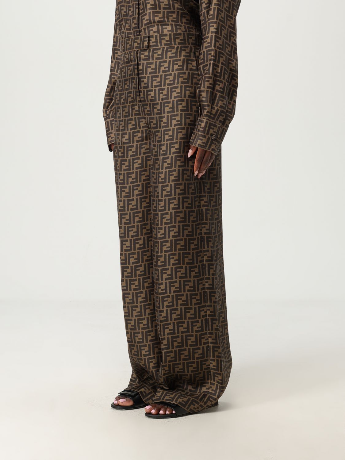 Fendi Pants Woman Tobacco