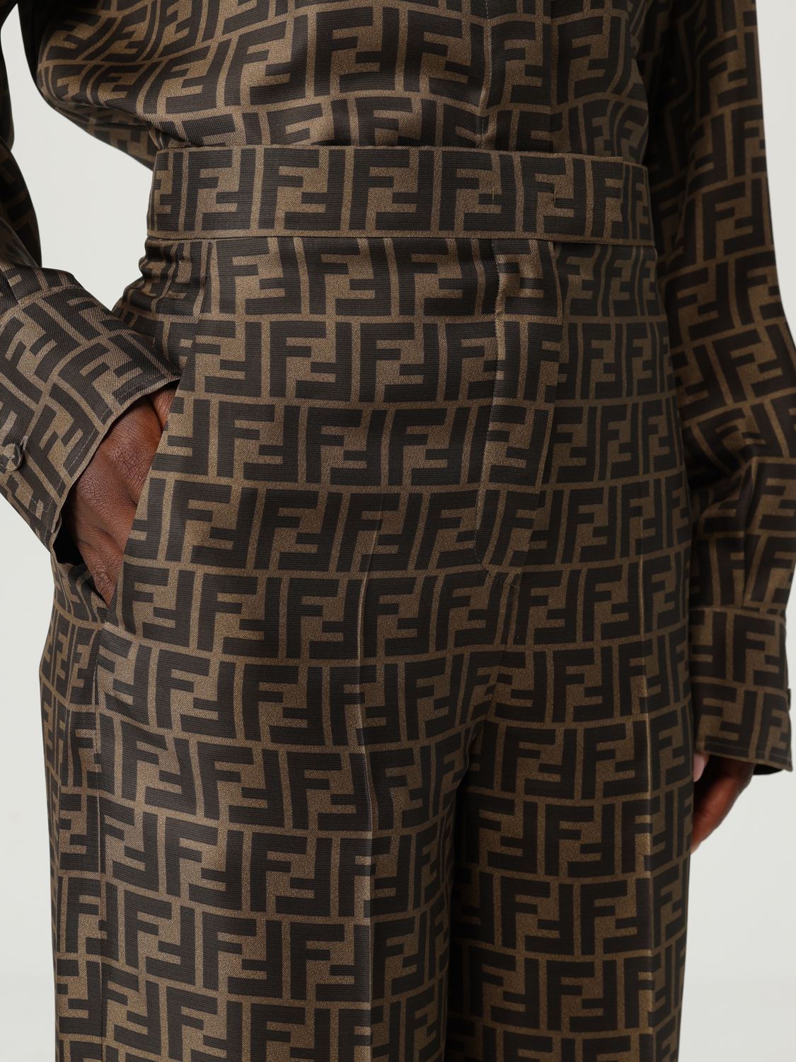Fendi Pants Woman Tobacco