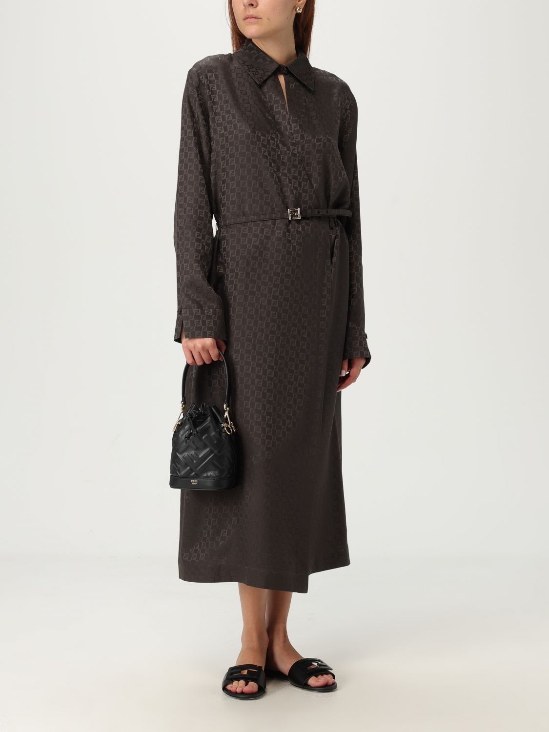 Fendi Dress Woman Brown