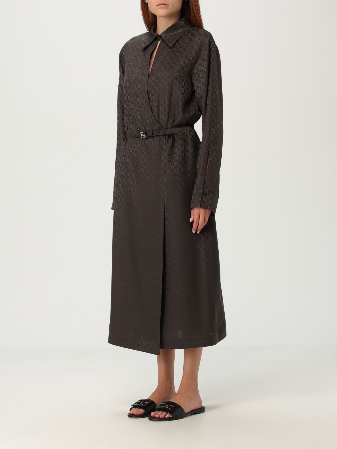 Fendi Dress Woman Brown