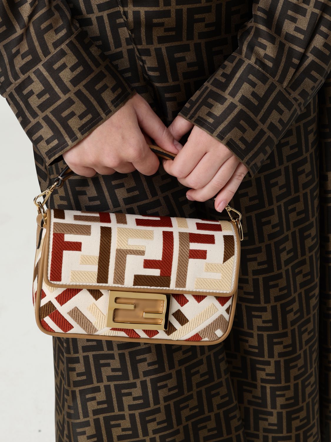 Fendi Shoulder Bag Woman Beige