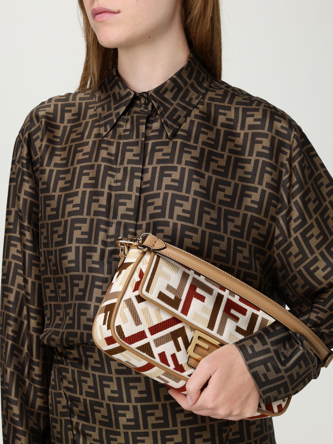 Fendi Shoulder Bag Woman Beige