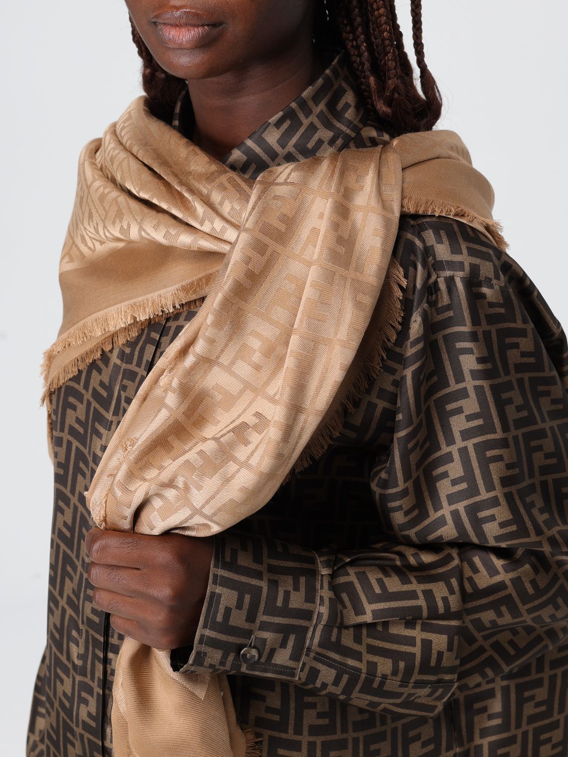Fendi Scarf Woman Camel